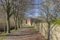 Footpath along the ramparts in Bergues, northern France