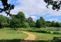 Footpath alongside the River Eden in the Kent countryside Royalty Free Stock Photo