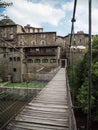 The footpath bridge in the village of Rupit i Pruit