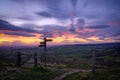 Footpath on the Cleveland Way at Sunset Royalty Free Stock Photo