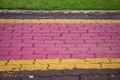 Footpath color and shape brick block cemen cement texture backg