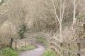 Footpath in Corfe Castle in Winter, Dorset