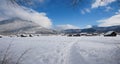 footpath in dreamy winter wonderland near garmisch-partenkirchen Royalty Free Stock Photo