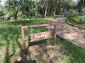 Footpath and entry sign in a park