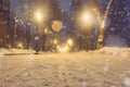 Footpath in a fabulous winter city park