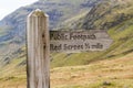 Footpath finger post wood, to Red Screes Royalty Free Stock Photo