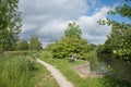 footpath beside Goldach river, recreational area Schwindegg Royalty Free Stock Photo