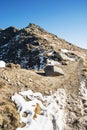 Footpath leading up the peak Dumbier, Low Tatras, Slovakia, mountains scene Royalty Free Stock Photo