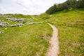 Footpath in the middle of beautiful Austrian Hills Royalty Free Stock Photo