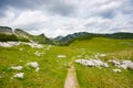 Footpath in the middle of beautiful Austrian Hills Royalty Free Stock Photo