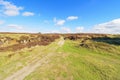 Footpath over Stanton Moor in the Derbyshire Peak District Royalty Free Stock Photo