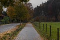 Footpath parallel to the road Royalty Free Stock Photo