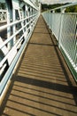 Footpath part of deck of the Menai Suspension Bridge over between Anglesey and mainland Wales Royalty Free Stock Photo