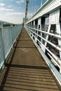 Footpath part of deck of the Menai Suspension Bridge over between Anglesey and mainland Wales Royalty Free Stock Photo
