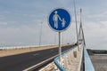 Footpath at Pont de Normandie, French bridge over river Seine Royalty Free Stock Photo