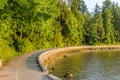 Footpath on a Seawall at Sunset