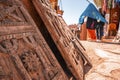 Footpath with street market shops on both sides selling souvenirs Royalty Free Stock Photo