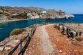 Footpath to blue lagoon of Aghios Pavlos town on Crete island, Greece