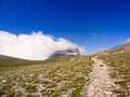 Footpath trail hiking in mountain peak Royalty Free Stock Photo