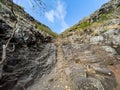 Footpath up Le Morne Brabant Mountain, UNESCO World Heritage Site basaltic mountain with a summit of 556 metres, Mauritius