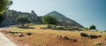 Footpath up toThe famous Lion Gate, the main entrance in Mycenae