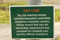 Warning Sign on Footpath to the Cuillin Mountains. Elgol Isle of Skye Scotland UK.