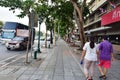 Footpaths along Ratchadamnoen Road, Bangkok, Thailand