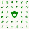 footprint of an animal in a shield green icon. greenpeace icons universal set for web and mobile Royalty Free Stock Photo