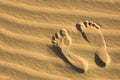 Footprint on the beach Royalty Free Stock Photo