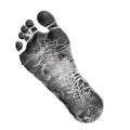 Footprint on a Black Background Royalty Free Stock Photo