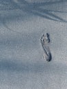 Footprint on the black sand Royalty Free Stock Photo
