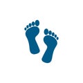 Footprint Blue Icon On White Background. Blue Flat Style Vector Illustration Royalty Free Stock Photo