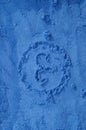 Footprint in blue sand Royalty Free Stock Photo