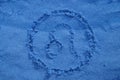 Footprint in blue sand Royalty Free Stock Photo