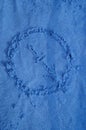 Footprint in blue sand Royalty Free Stock Photo