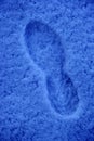 Footprint Bootprint in Fresh Snow Cold Track Walking in Winter Royalty Free Stock Photo