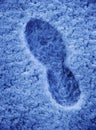 Footprint Bootprint in Fresh Snow Cold Track Walking in Winter Royalty Free Stock Photo