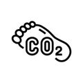 footprint carbon line icon vector illustration