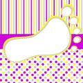 Footprint card stripes polka dots Royalty Free Stock Photo