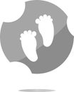 Footprint circle glossy web icon on white background