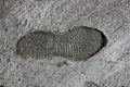Footprint on concrete