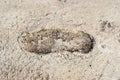 Footprint on concrete texture