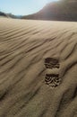 Footprint on desert sand Royalty Free Stock Photo