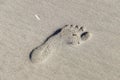 Footprint in drifting sand