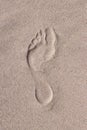 Footprint in fine beach sand