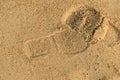 Footprint on sand beach background texture Royalty Free Stock Photo