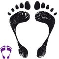 Footprint grunge detailed vector image Royalty Free Stock Photo