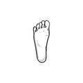 Footprint hand drawn outline doodle icon.