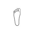 Footprint hand drawn outline doodle icon. Royalty Free Stock Photo