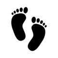 Footprint icon. Baby foot prints. Vector illustration Royalty Free Stock Photo